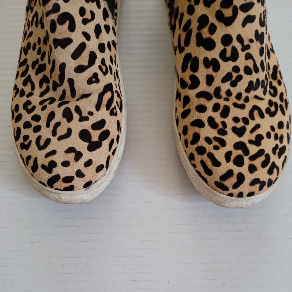 Coconuts By Matisse Harlan Leopard Animal Print High Top Real Fur Sneakers 8.5 - Picture 6 of 13